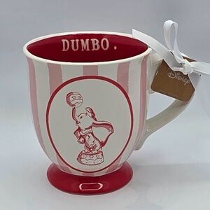 Disney Rae Dunn oversize DUMBO mug -white with pink stripes red interior NEW